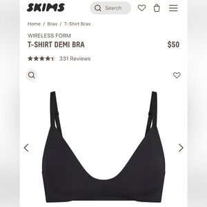 SKIMS WIRELESS FORM T-SHIRT DEMI BRA